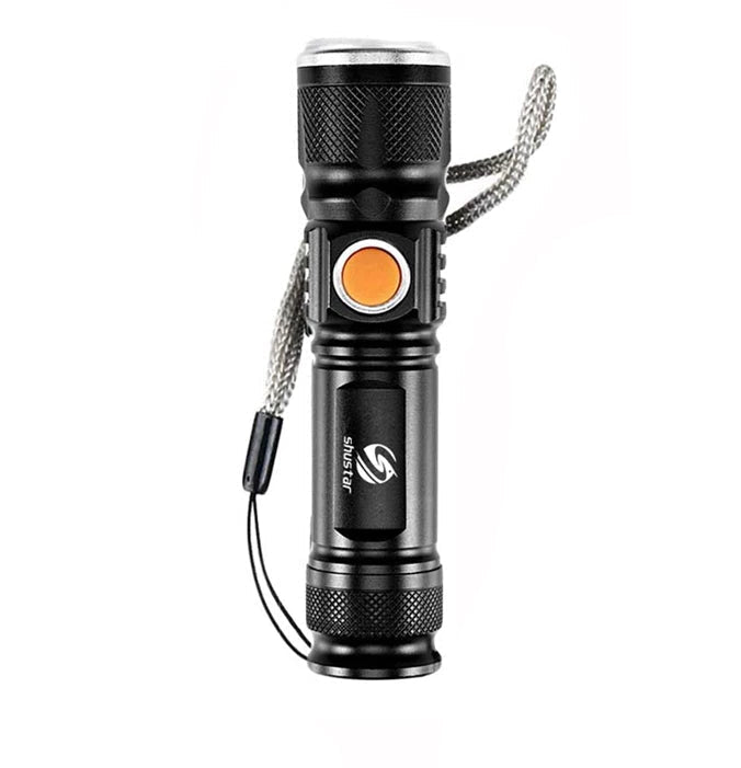 Powerful Zoomable LED Flashlight USB Rechargeable