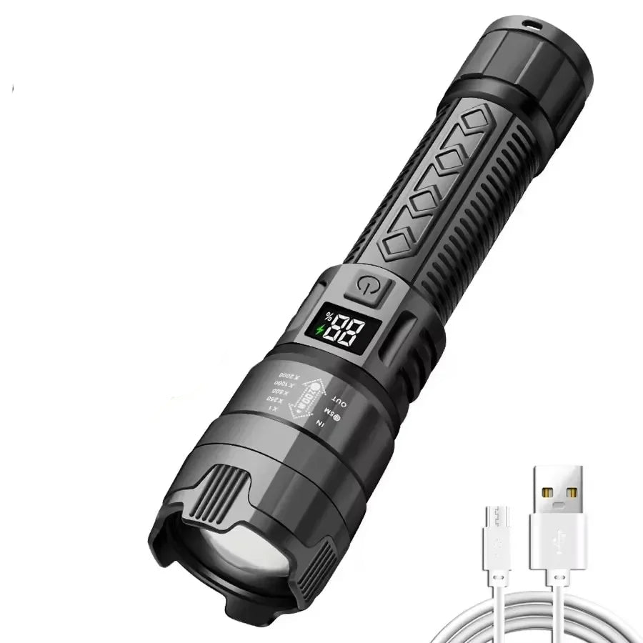 Super Bright USB-C Rechargeable LED Flashlight