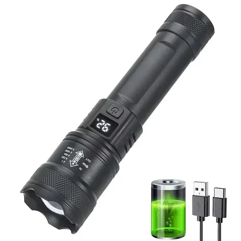 Super Bright USB-C Rechargeable LED Flashlight