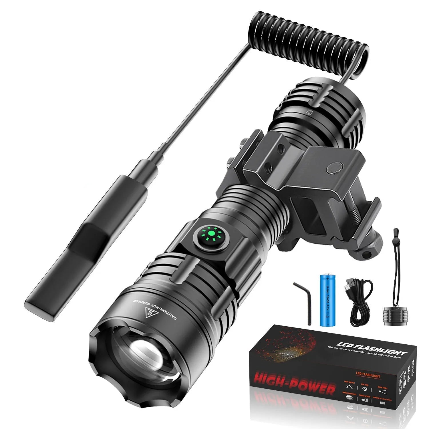 Weapon-Mounted White Laser Tactical Flashlight