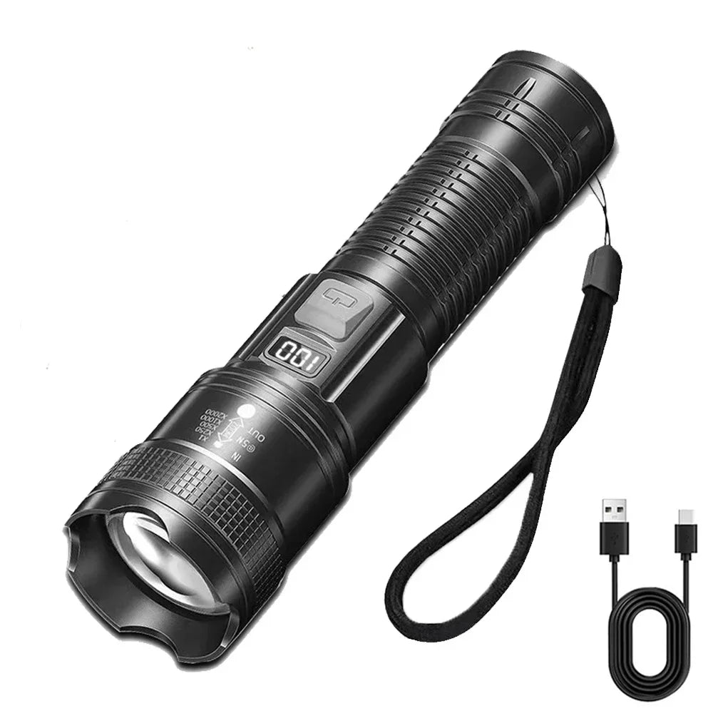 Super Bright USB-C Rechargeable LED Flashlight