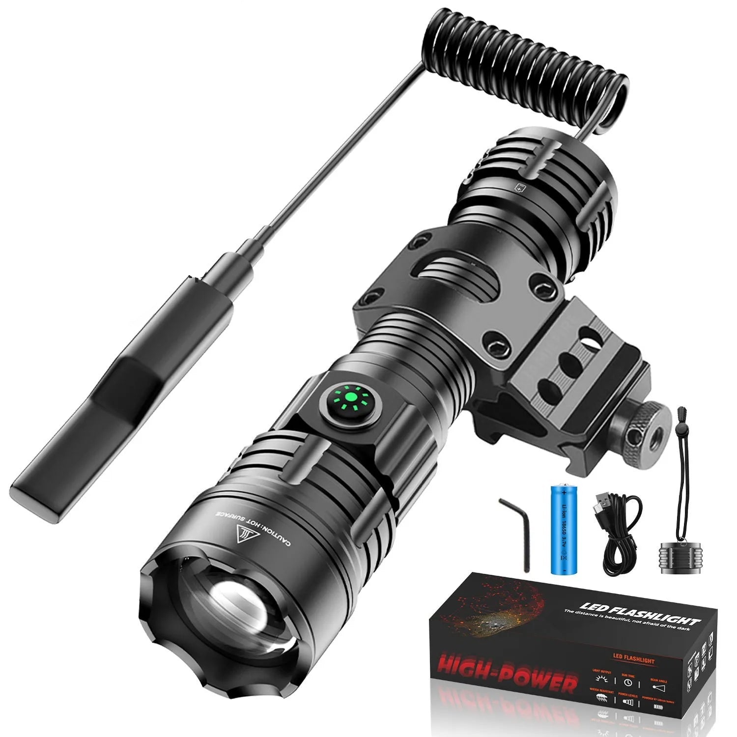 Weapon-Mounted White Laser Tactical Flashlight